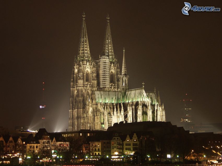 Katedralen i Köln, natt