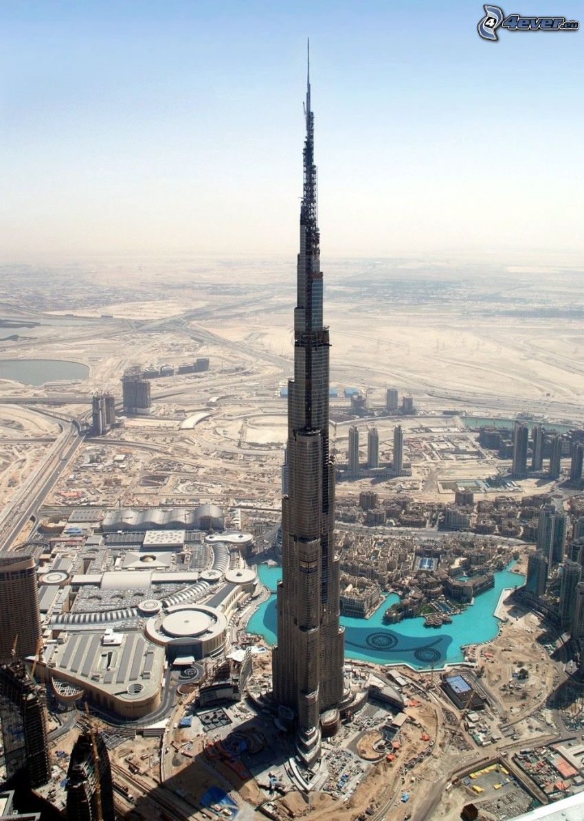 Burj Khalifa, Dubai, Förenade Arabemiraten, byggnad, skyskrapa, världens högsta byggnad