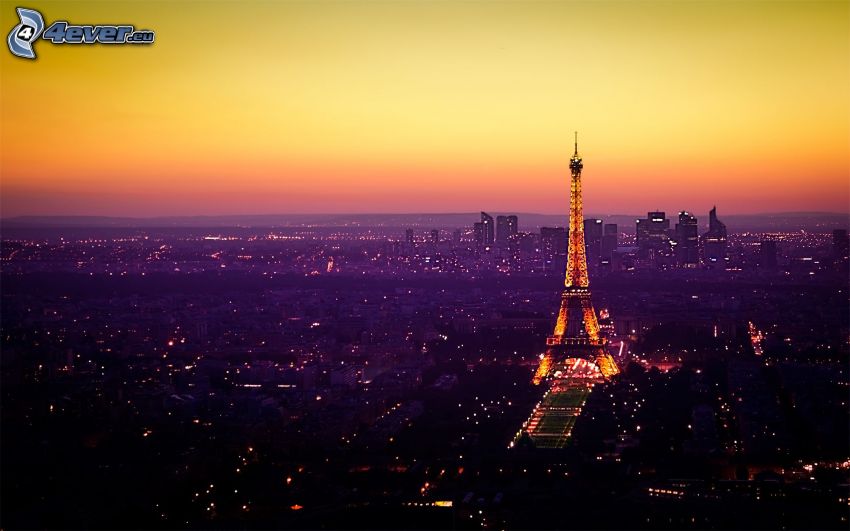 Eiffeltornet, Paris, ljus