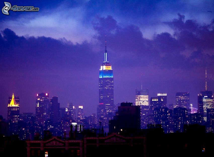 Empire State Building, New York på natten