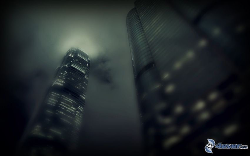 skyskrapor, natt