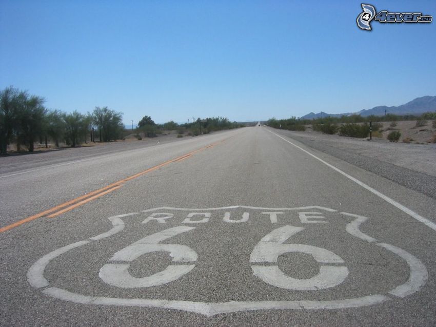 Route 66 US, USA, rak väg