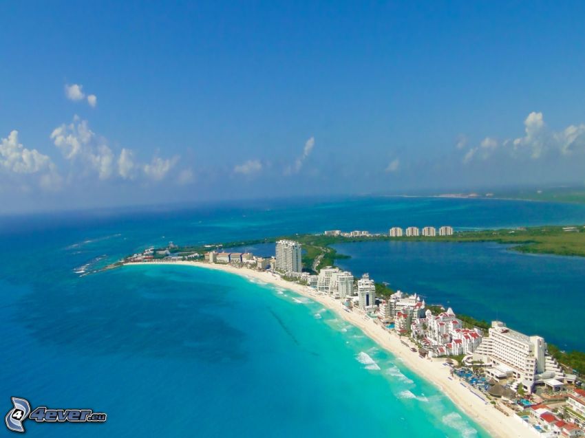 Cancún, badort, öppet hav