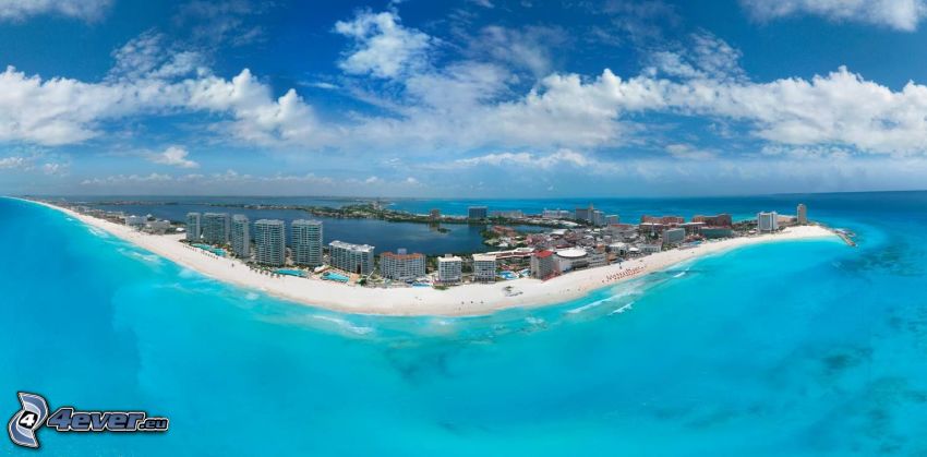 Cancún, badort, öppet hav