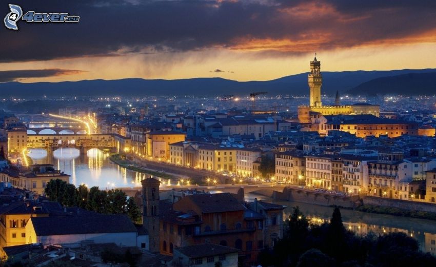 Florence, kvällsstad