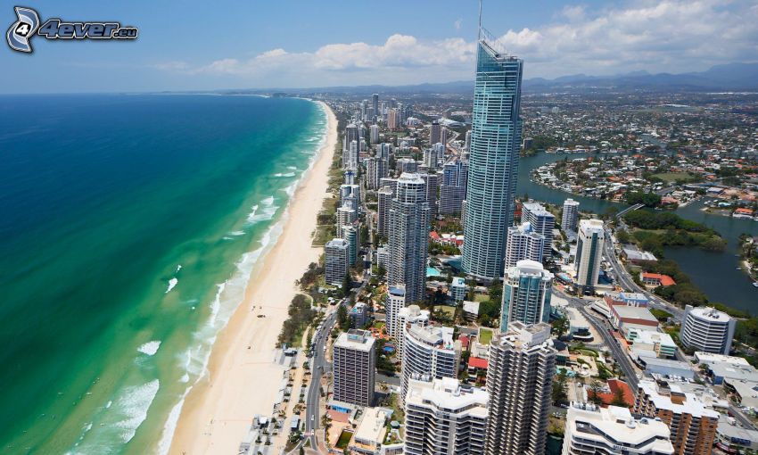 Gold Coast, skyskrapor, sandstrand