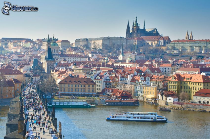 Prag, Prags slott, Karlsbron, Vltava