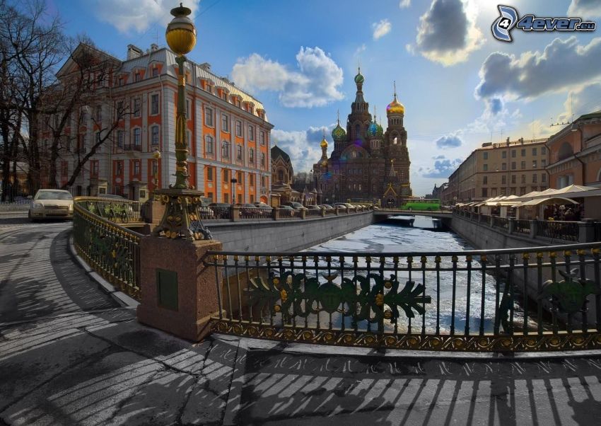 Sankt Petersburg, bro, kyrka
