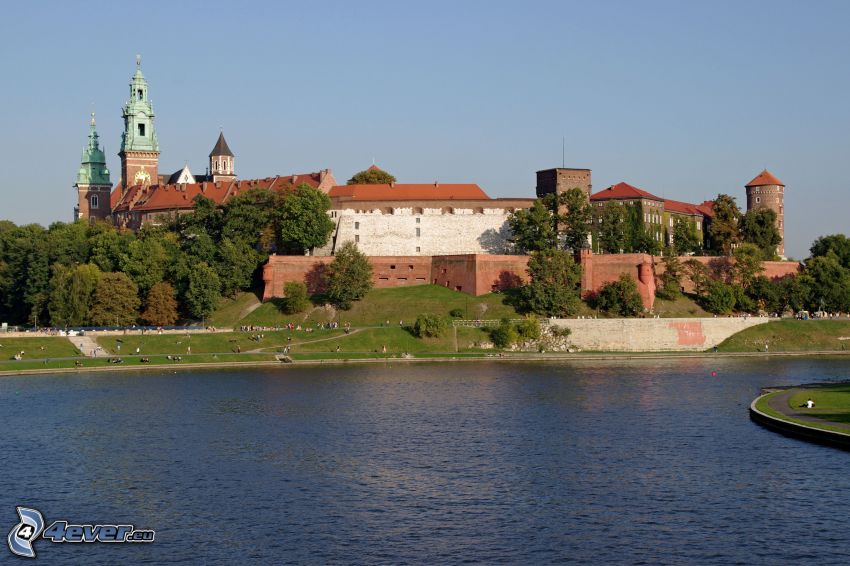 Slottet Wawel, Krakow, flod