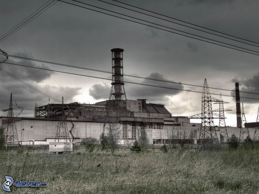 Tjernobyl, kärnkraftverk, elledningar