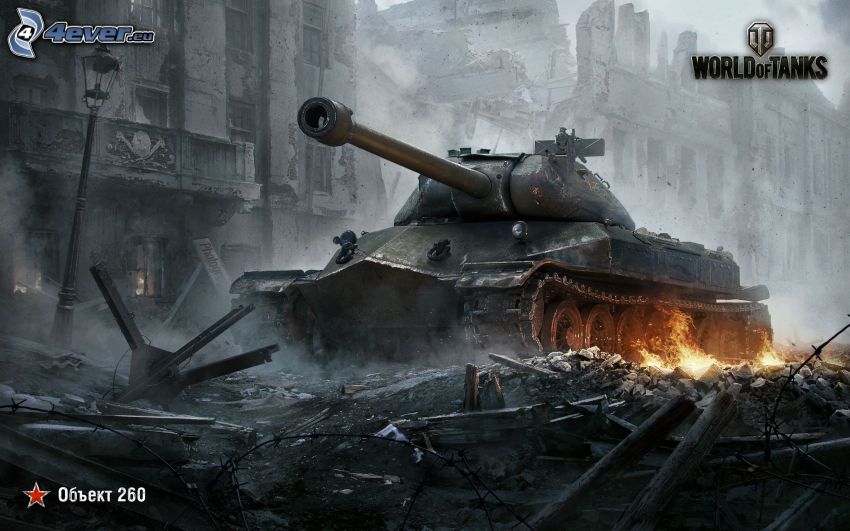 World of Tanks, förstörd stad, tank