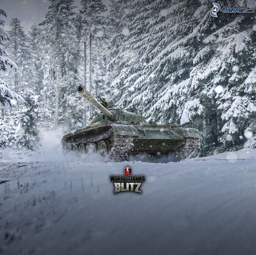 World of Tanks, tank, snöig skog