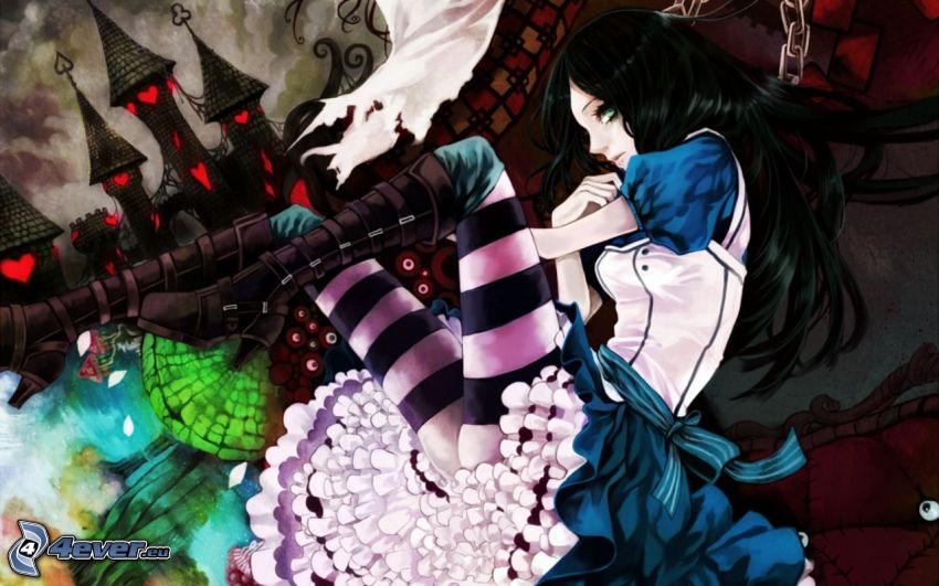 Alice Madness Returns, anime flicka, slott