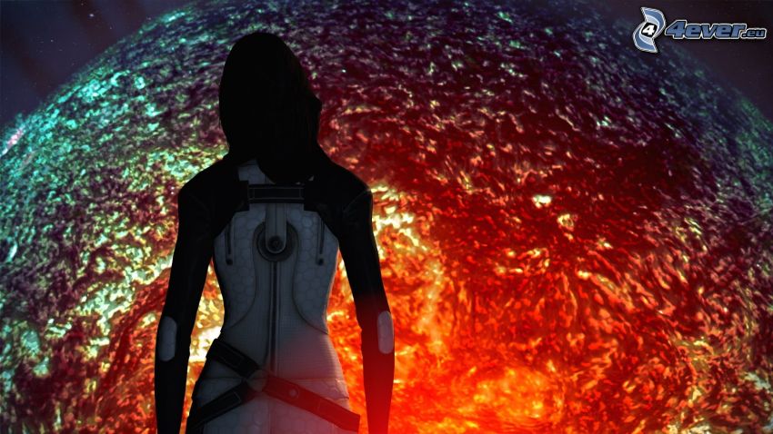 Mass Effect, silhuett av kvinna