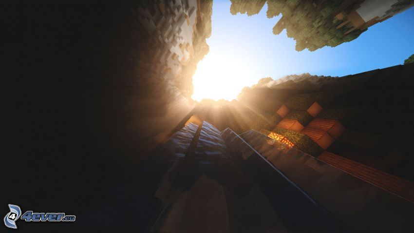 Minecraft, solnedgång