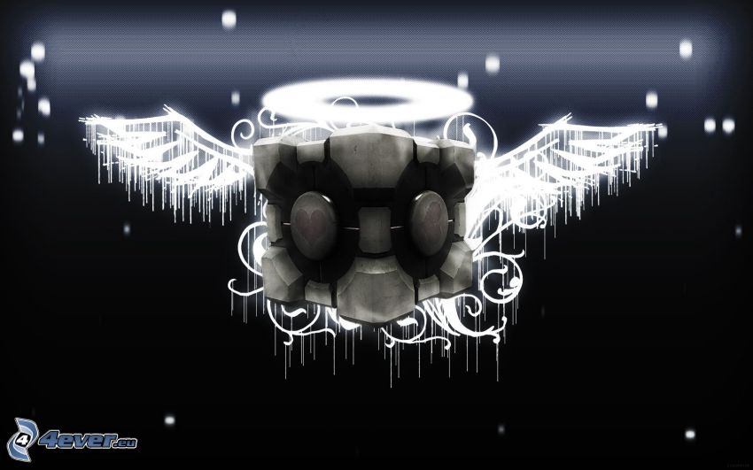Portal 2, kub, vingar, ängel