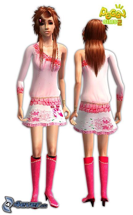 Sims Girl, figurer, tecknat, The Sims 2
