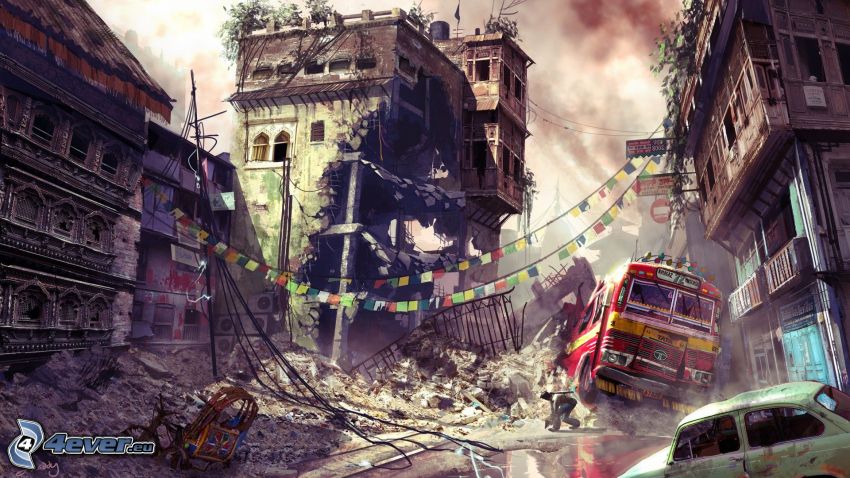 Uncharted 2: Among Thieves, förstörd stad