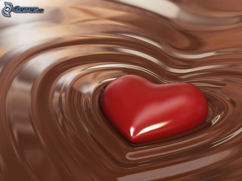 hjärta, choklad