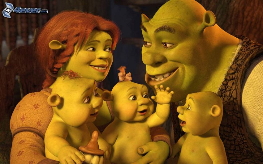 Shrek & Fiona, barn, familj
