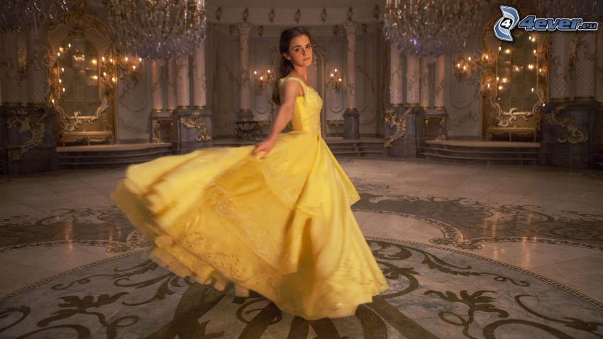 Skönheten och odjuret, Emma Watson, gul klänning