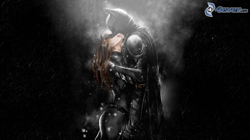 The Dark Knight Rises, Catwoman, man och kvinna, kyss