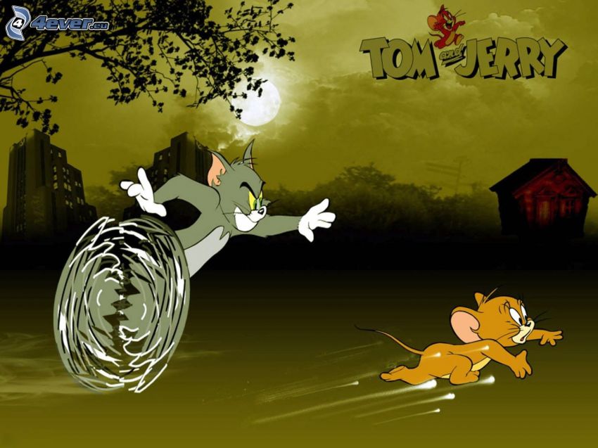 Tom och Jerry, springa, kväll