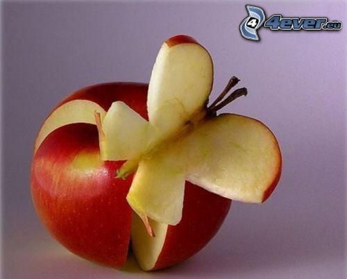 fjäril, äpple