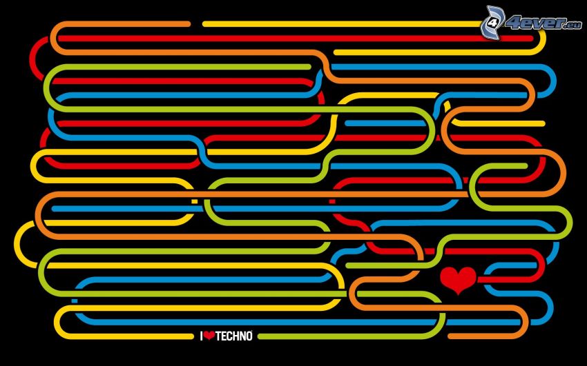 I Love Techno, färggranna linjer