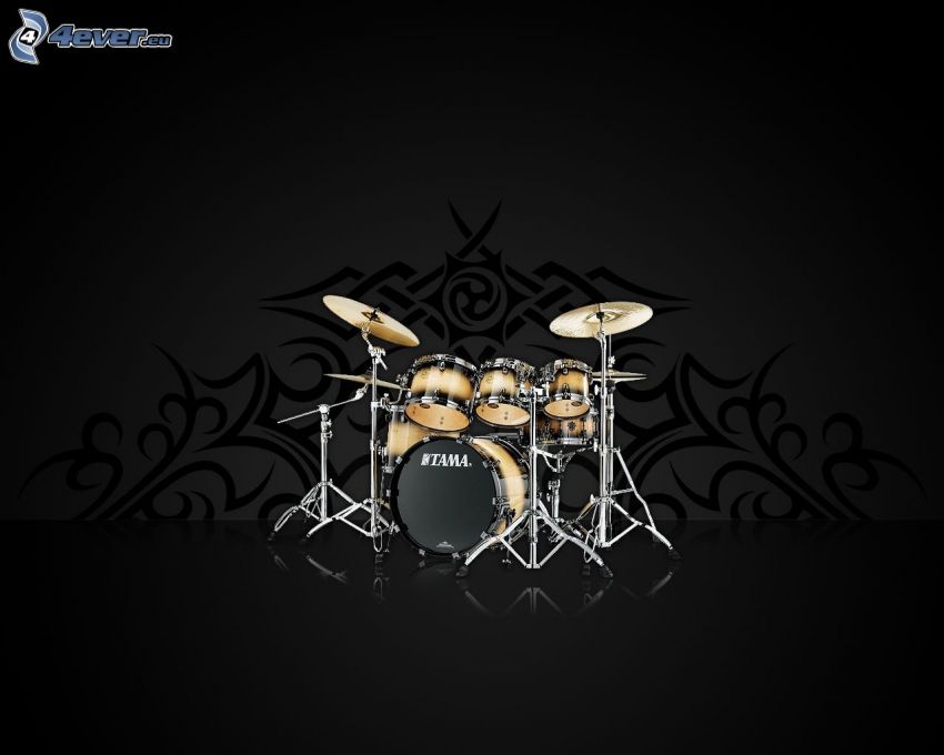 trummor, grå bakgrund