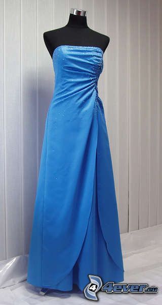 blå klänning, bal