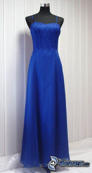 blå klänning, bal