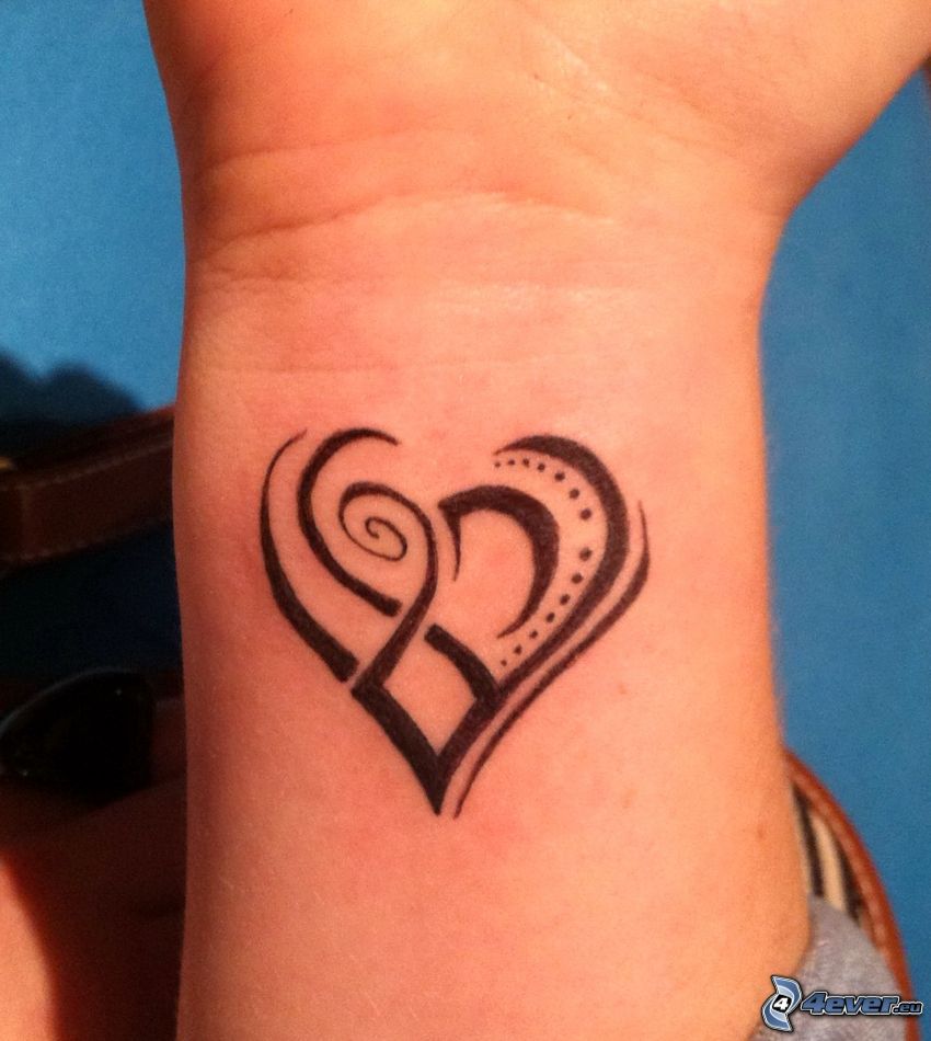 tatuering, hjärta