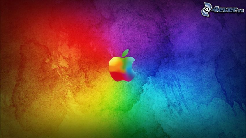 Apple, färgstark bakgrund