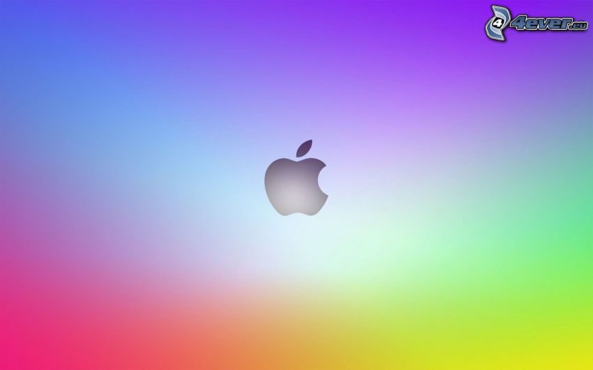 Apple, färgstark bakgrund