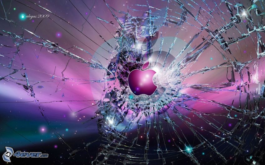 Apple, krossat glas