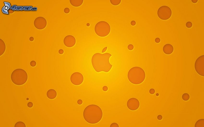 Apple, orange bakgrund