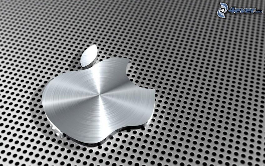 Apple, ringar, grå bakgrund