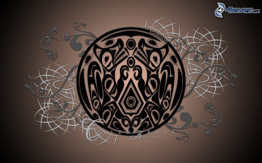 Quileute, tecken, piktogram, amulett, symbol