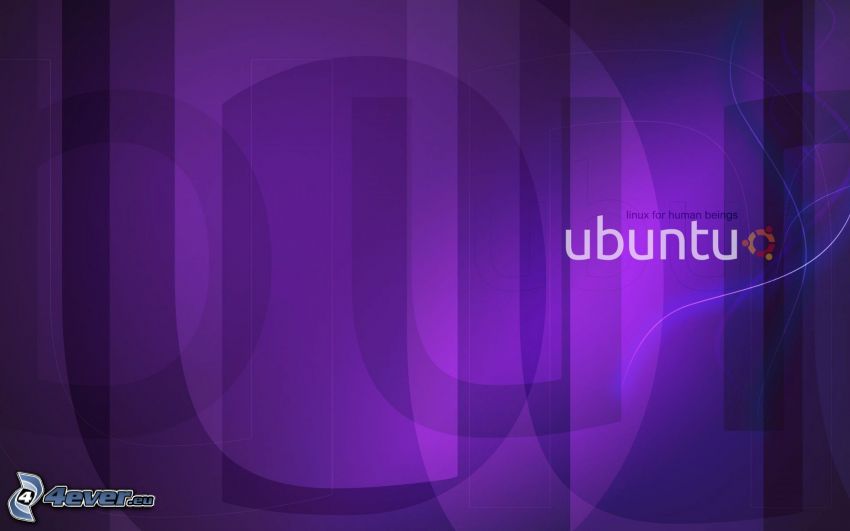 Ubuntu, lila bakgrund