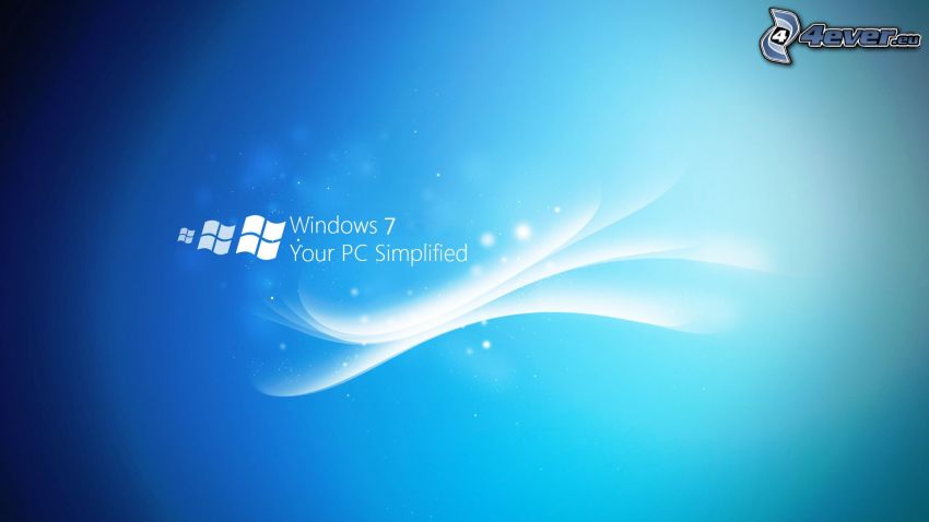 Windows 7, blå bakgrund
