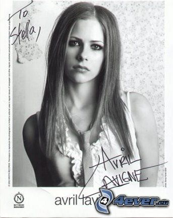 Avril Lavigne, namnteckning, sångerska