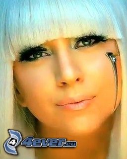 Lady Gaga, sångerska, ansikte, ögonfransar
