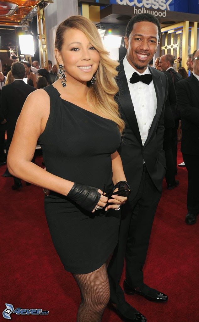 Mariah Carrey, Nick Cannon, svart klänning, kostym