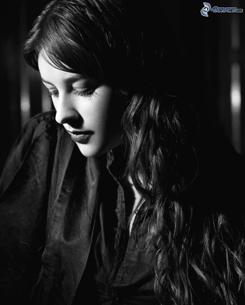 Amelia Warner, svartvitt foto