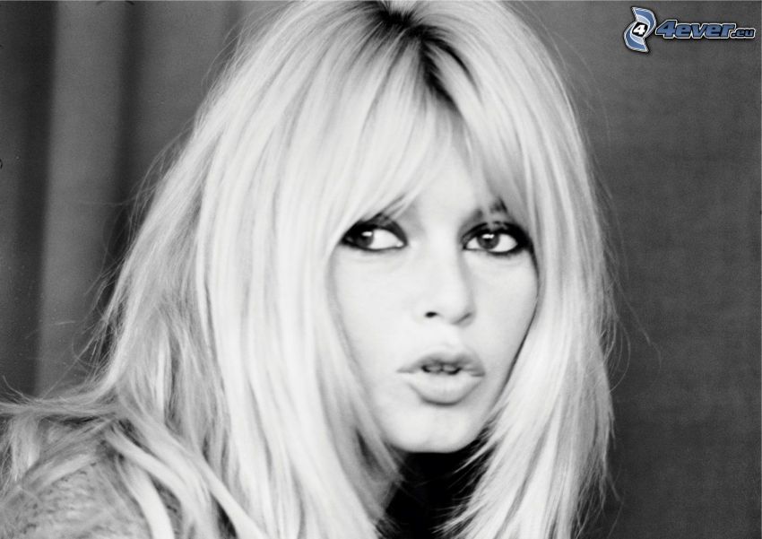 Brigitte Bardot, svartvitt foto