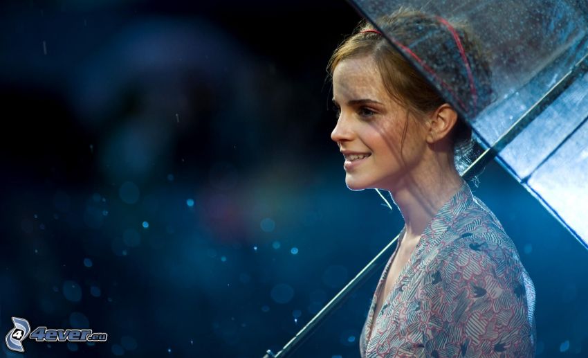 Emma Watson, flicka med paraply