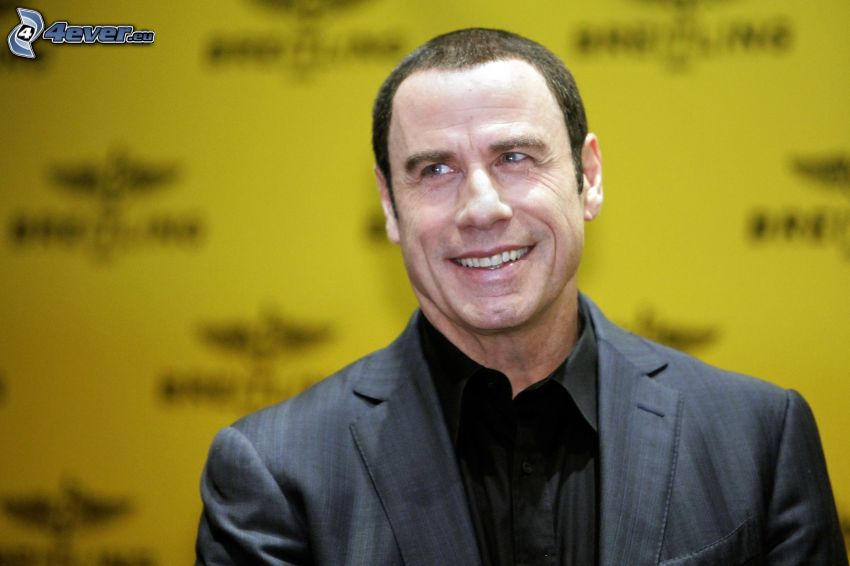 John Travolta, leende, blick