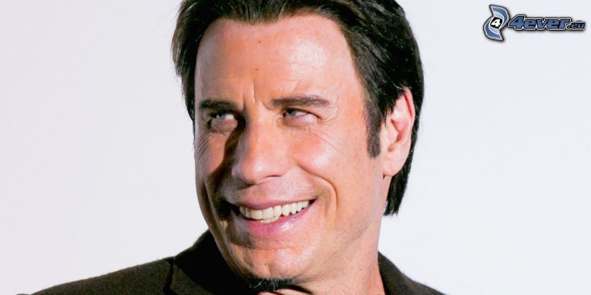 John Travolta, leende, blick