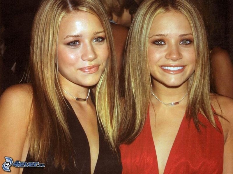Mary-Kate och Ashley Olsen, tvillingar, skådespelerskor